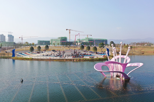三合湖濕地公園“墊江之眼”。墊江縣委宣傳部供圖