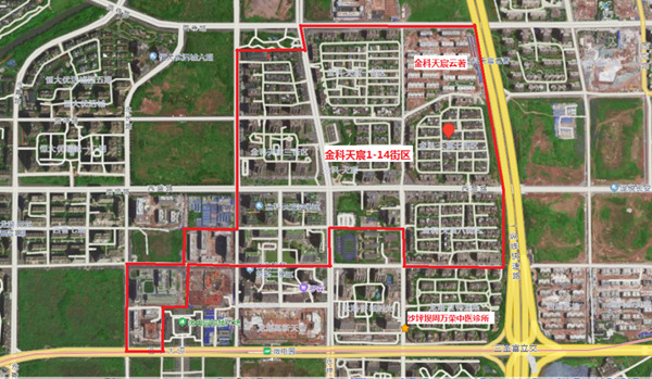 青木關鎮青山陽光小區（居住區），新青路95號海通大藥房新青路店（商業），具體如圖：