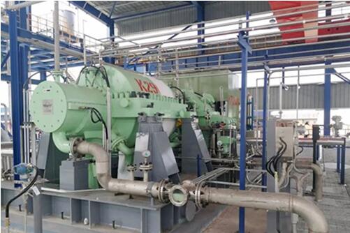 國內首個百萬噸級CCUS項目丙烯壓縮機項目運行現場。重慶機電集團供圖