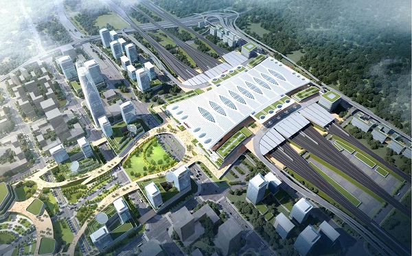 重慶東站樞紐新城規劃效果圖（局部）。重慶市住房城鄉建委供圖