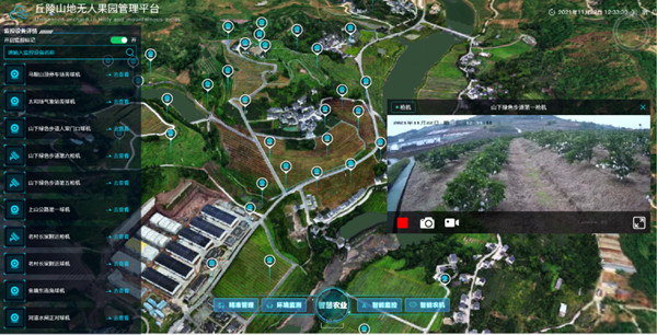 渝北區青龍村丘陵山地無人果園管理平臺。資料圖