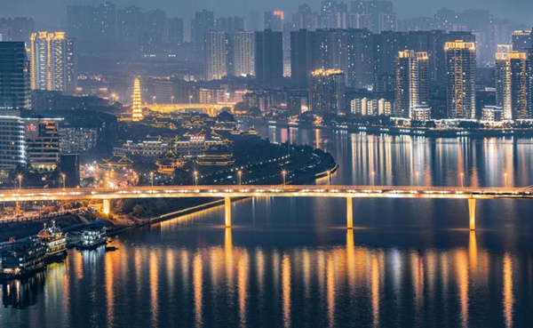 合川城市夜景。合川區文化旅游委供圖