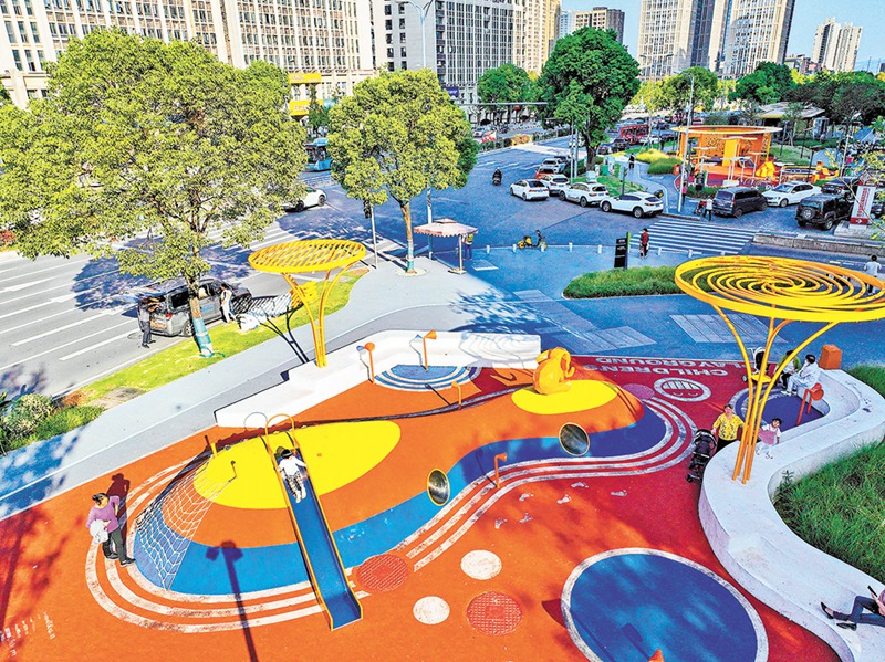 今年2月建成投用的吉興游園，方便了市民休閑娛樂。記者 張錦輝 攝視覺重慶