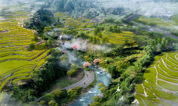 涪陵區水磨灘水環境生態修復項目效果圖。涪陵區委宣傳部供圖