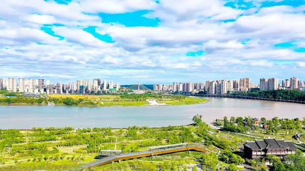 岸綠水清。胡義雙攝