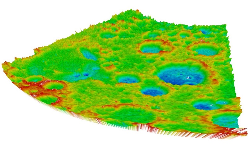 國內首張月球環形山地基雷達三維圖像。北理工重慶創新中心供圖