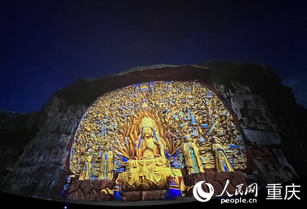 大足石刻游客中心8K球幕電影《大足石刻》畫面。人民網 胡虹攝