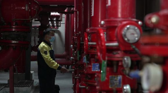 萬科物業服務小區的消防水泵房。重慶萬科供圖