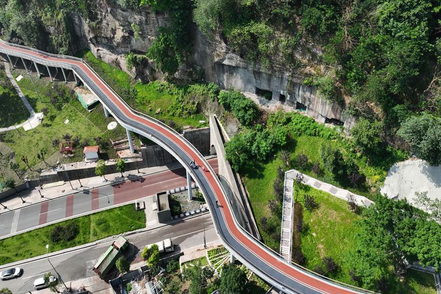 大渡口區重鋼崖線山城步道。楊敏攝