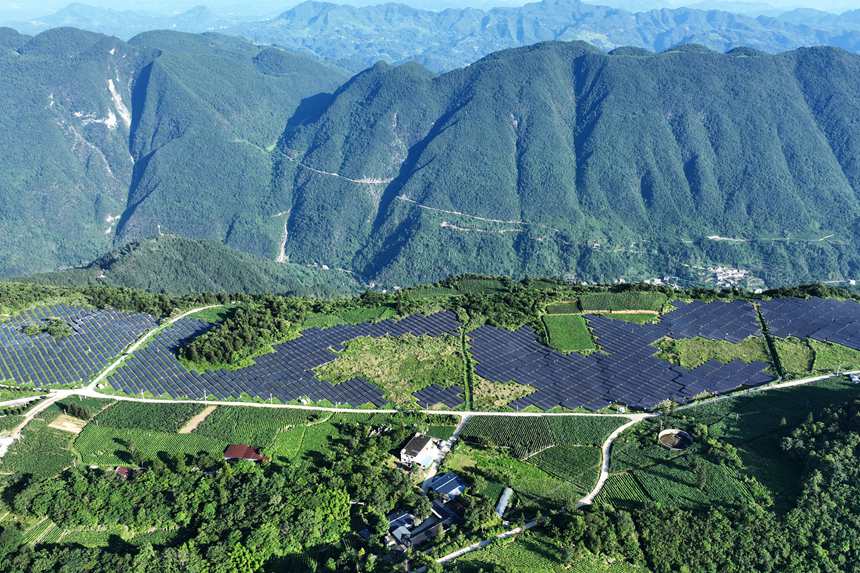 重慶市黔江區麒麟蓋山地光伏發電站。楊敏攝