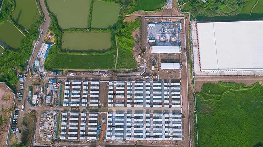 重慶合川發電公司新型儲能電站項目航拍。國家電投重慶公司供圖