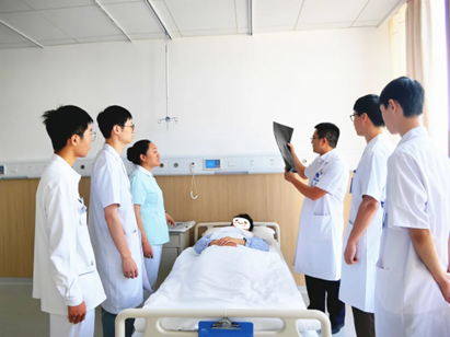 陳賢明和護士長楊柳正在查房。重慶西區醫院供圖