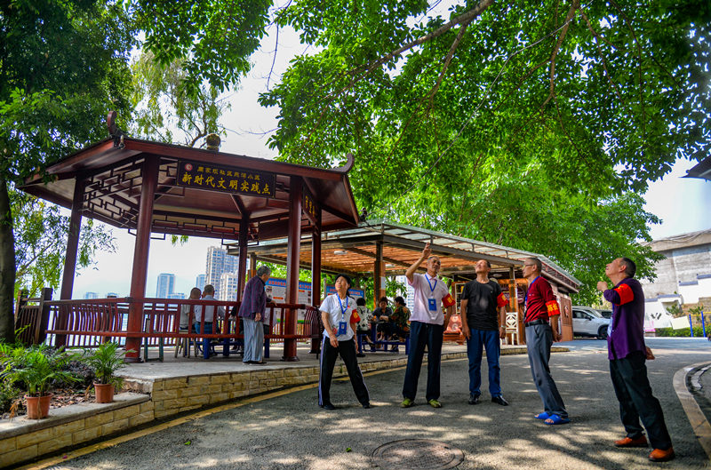 萬州區周家壩街道燕灣小區，樓棟長們正攜手共治小區。付作僑攝