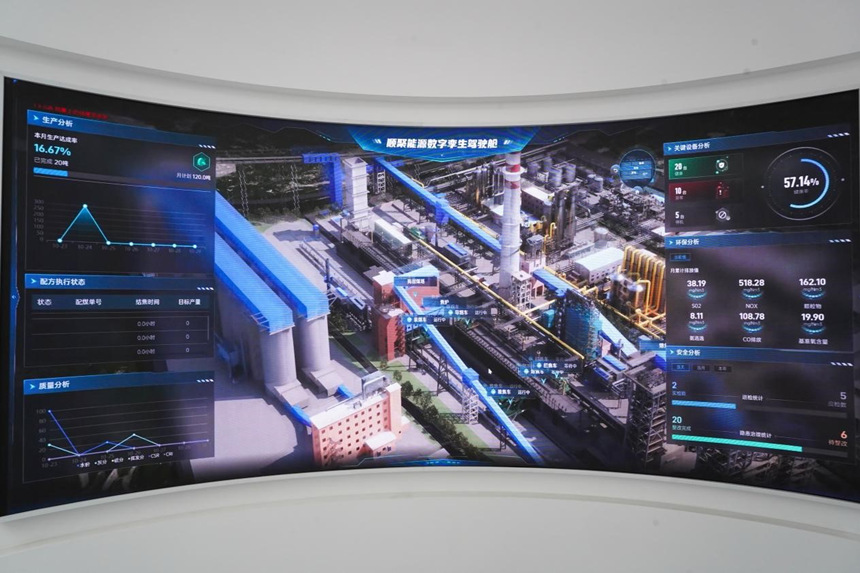 1400公里外的煤焦工廠以數字孿生的方式呈現在屏幕上。吳汪洋攝