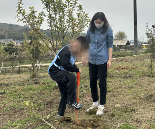 種樹活動現場。重慶愛爾眼科醫院總院供圖
