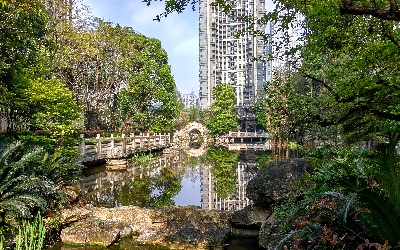 新鷗鵬江北嘴教育城小區內景。新鷗鵬物業供圖