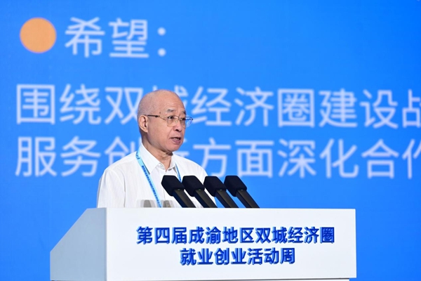 張小建發表主題演講。主辦方供圖