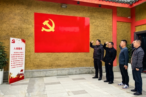 重溫入黨誓詞。城口縣明中鄉中心小學供圖