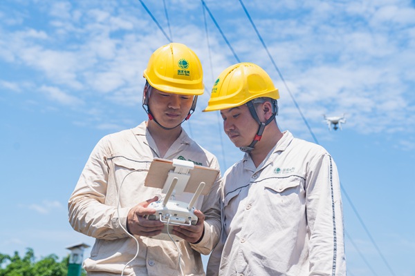 電力員工利用無人機巡檢花椒用電線路。國網重慶永川供電公司供圖