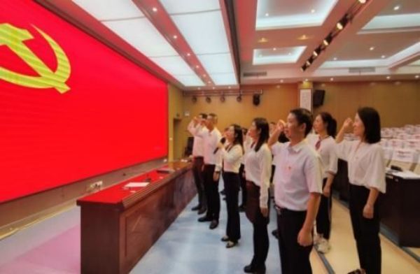 重溫入黨誓詞。重慶市南川區九鼎山小學校供圖