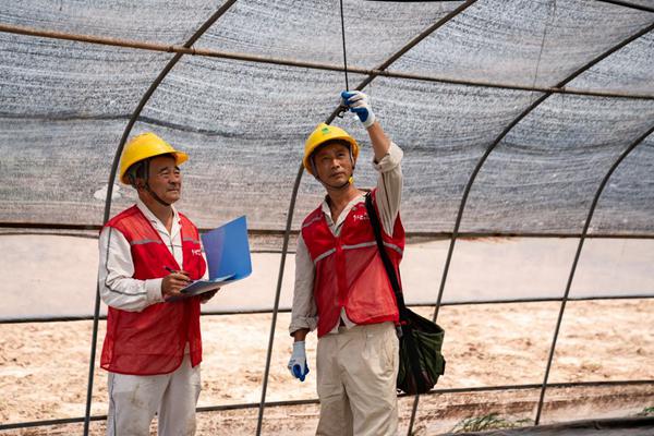 電力員工對大棚噴淋系統進行檢查。國網重慶永川供電公司供圖