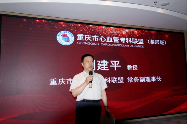 劉建平在會上分享心得。重慶康心醫院供圖