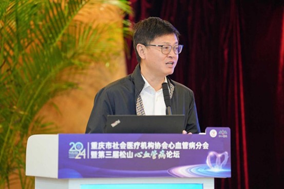 陳黎明發言。重慶松山醫院供圖