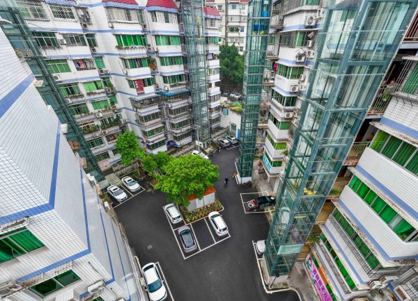 老舊小區增設電梯。豐都縣住建委供圖