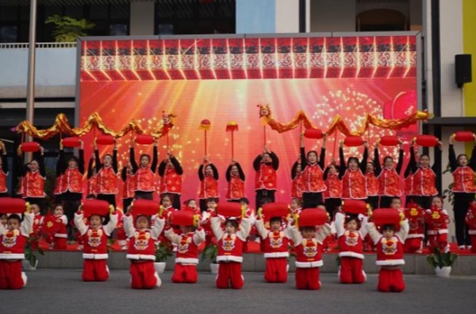 新年匯演現場。渝北區悅來幼兒園云山岳園供圖