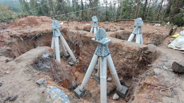 裝配式承臺錨桿基礎應用實景。國網重慶經研院供圖