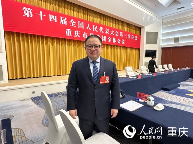 全國人大代表，重慶智飛生物制品股份有限公司副董事長、總裁蔣凌峰。人民網記者 劉政寧攝