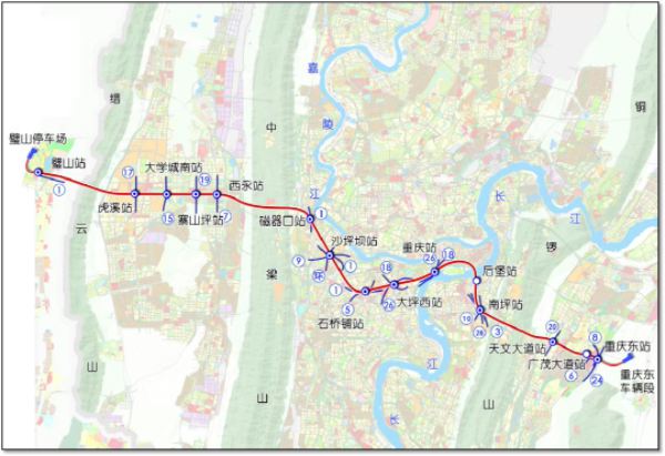 軌道交通27號線。重慶設計集團有限公司市政設計研究院供圖。