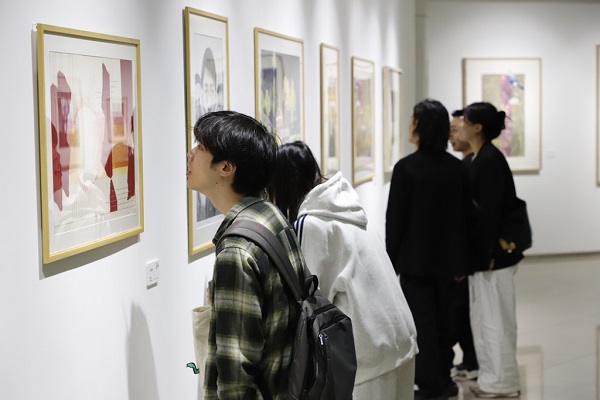 市民觀看展覽。四川美術學院供圖