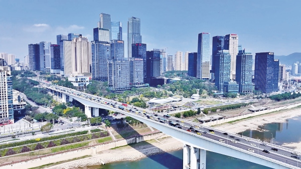 連接江北區和渝中區的黃花園大橋。江北區委宣傳部供圖
