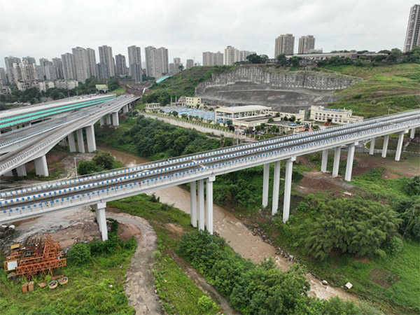 李家沱復線橋南引道項目。重慶市住房城鄉建委供圖