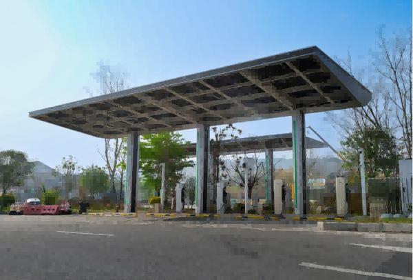 服務區的光儲充一體化超充站。重慶數字交通集團供圖