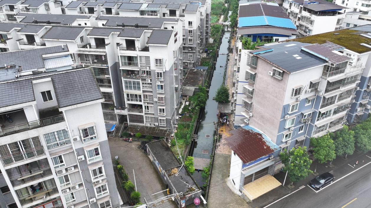 無人機拍攝瘦畔河段全貌。生態環境部供圖