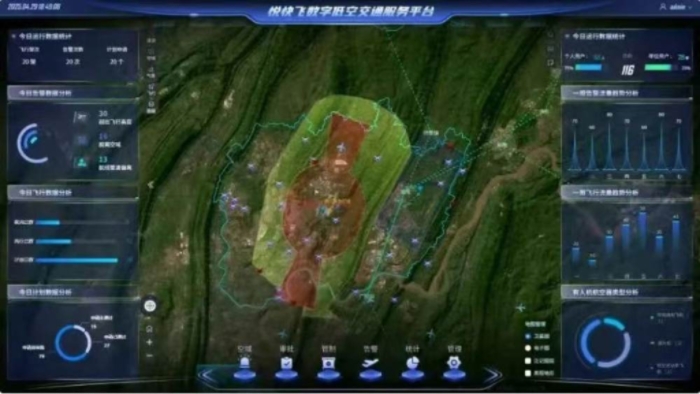 “悅快飛”數字低空交通服務平臺。兩江協同創新區供圖