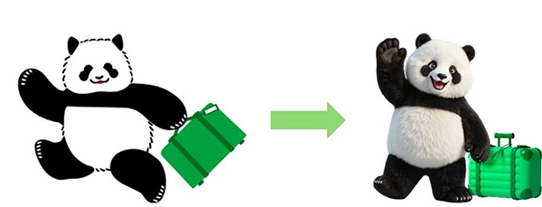 “熊貓阿叻”IP形象全面升級。凱德集團供圖