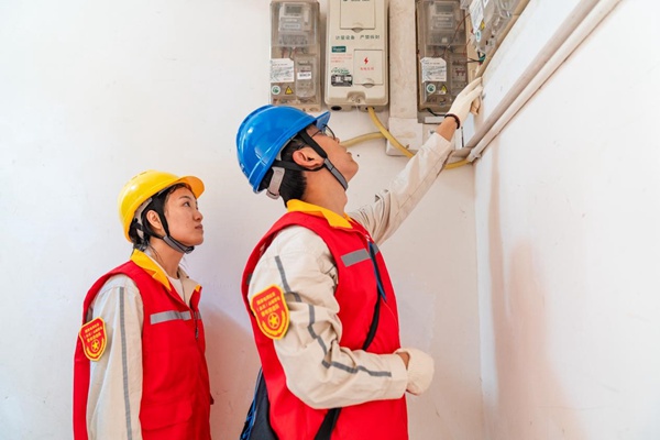 志愿者檢查電表。國網重慶永川供電公司供圖