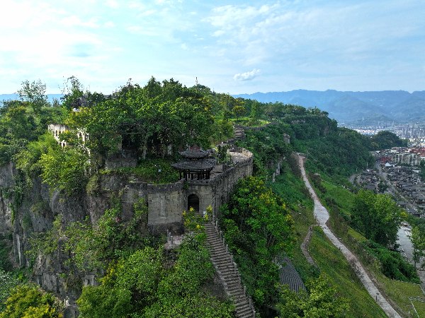 鳥瞰天生城遺址公園。萬州區委宣傳部供圖