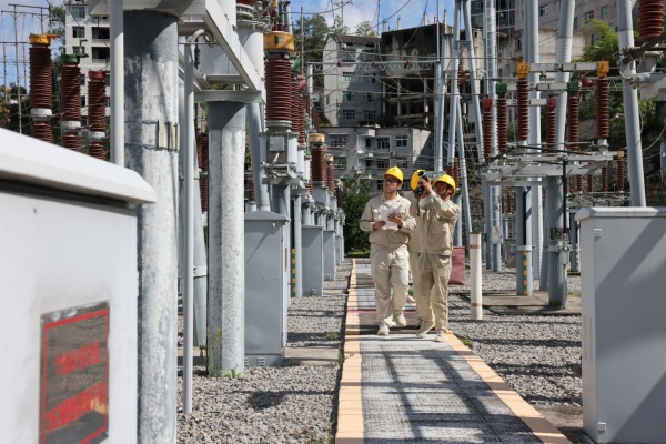 工作人員在巡查設備安全。國網重慶彭水供電公司供圖