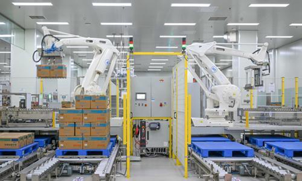 10月29日，位于江北區的登康口腔智能工廠，機械臂在碼垛區有序運轉。記者 張錦輝 攝/視覺重慶